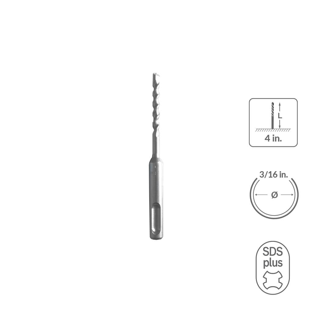 SaberCut 3/16 in x 4 in Carbide Tipped 2-Cutter Drill Bit