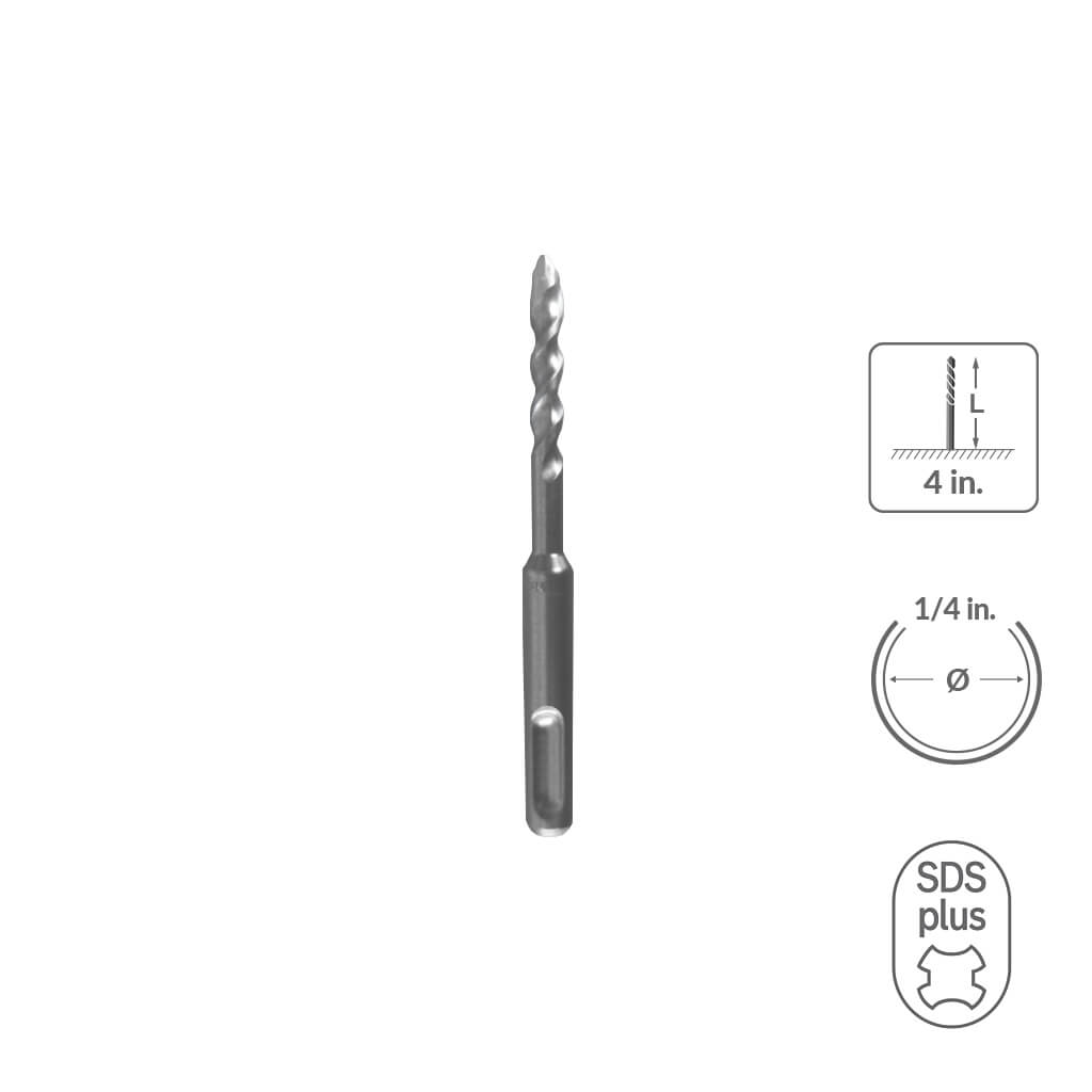 SaberCut 1/4 in x 4 in Carbide Tipped 2-Cutter Drill Bit