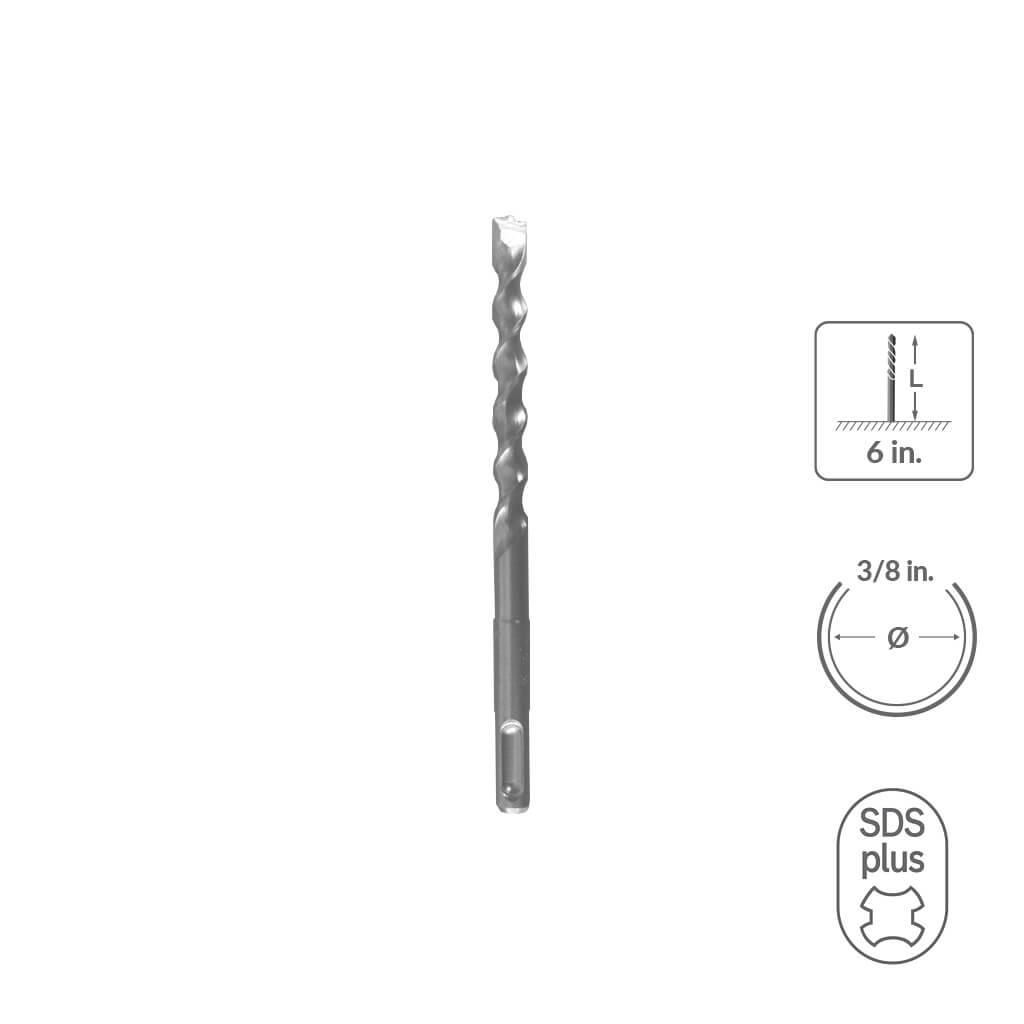 SaberCut 3/8 in x 6 in Carbide Tipped 2-Cutter Drill Bit