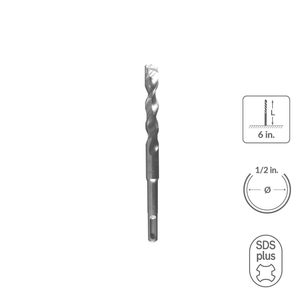 SaberCut 1/2 in x 6 in Carbide Tipped 2-Cutter Drill Bit