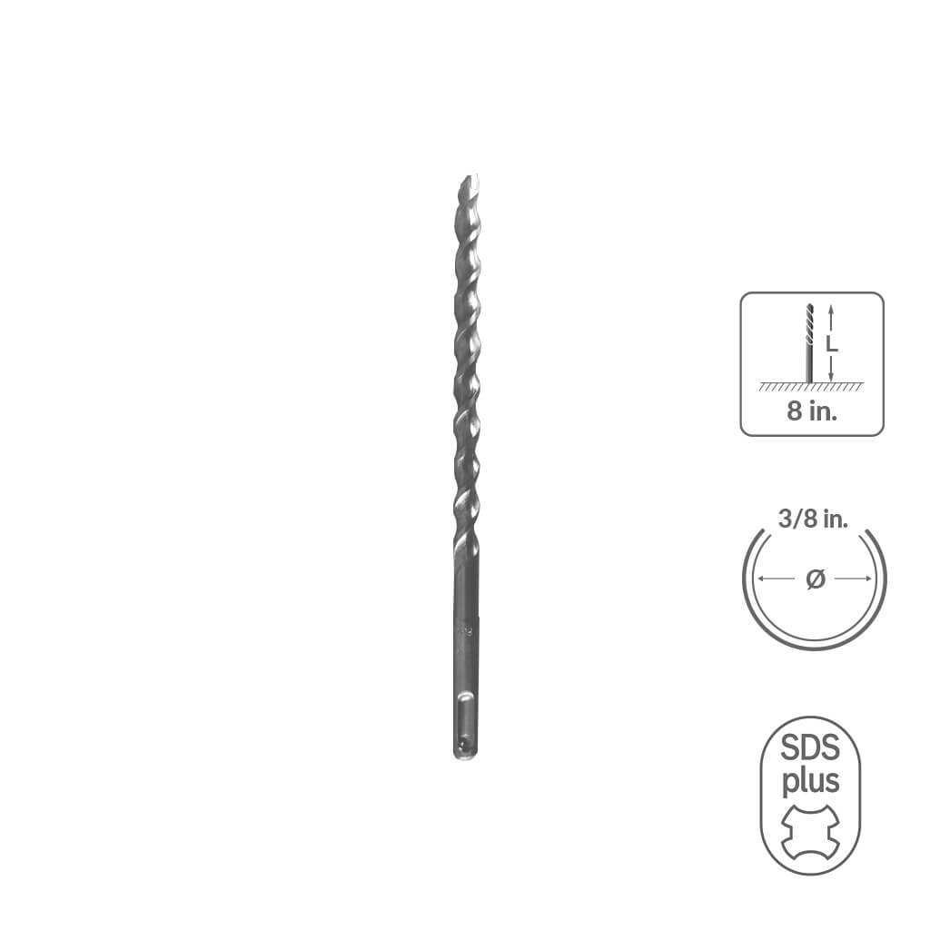 SaberCut 3/8 in 8 in Carbide Tipped 2-Cutter Drill Bit