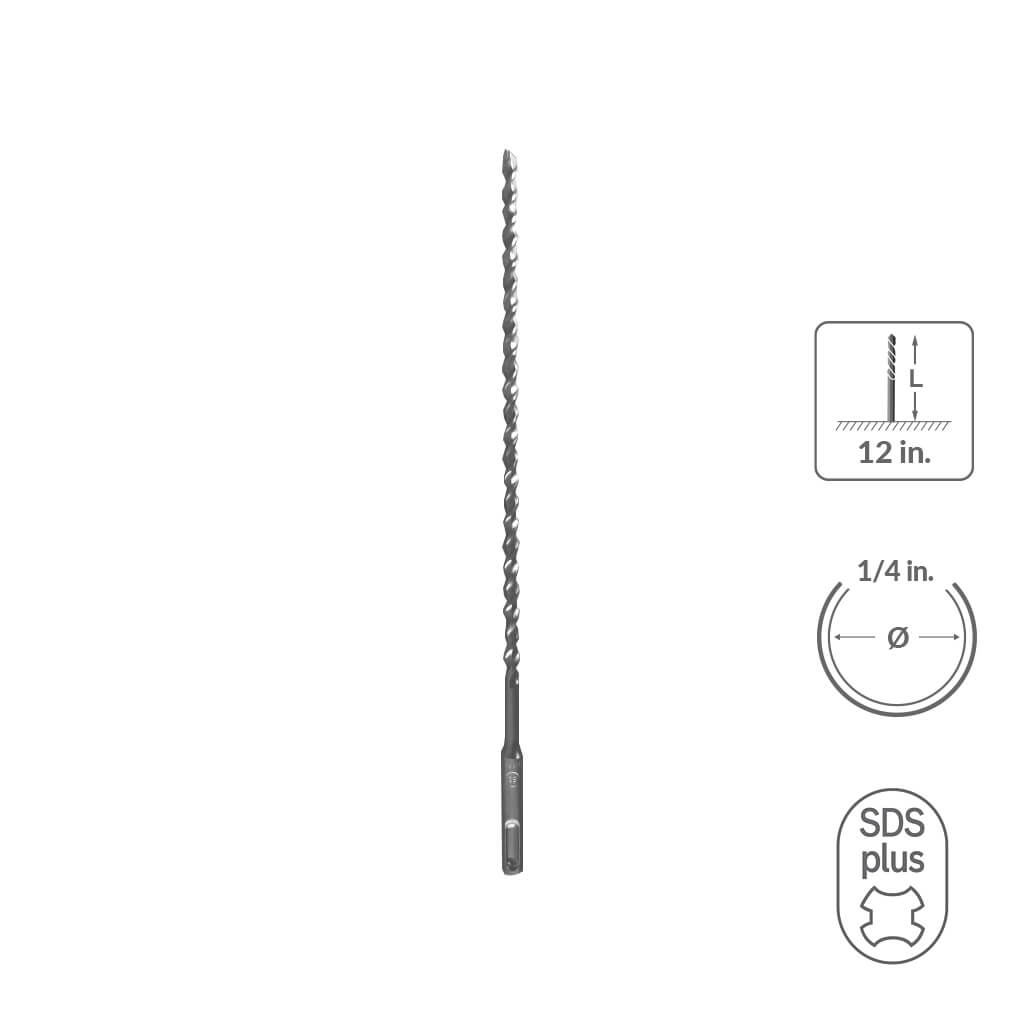 SaberCut 1/4 in 12 in Carbide Tipped 2-Cutter Drill Bit