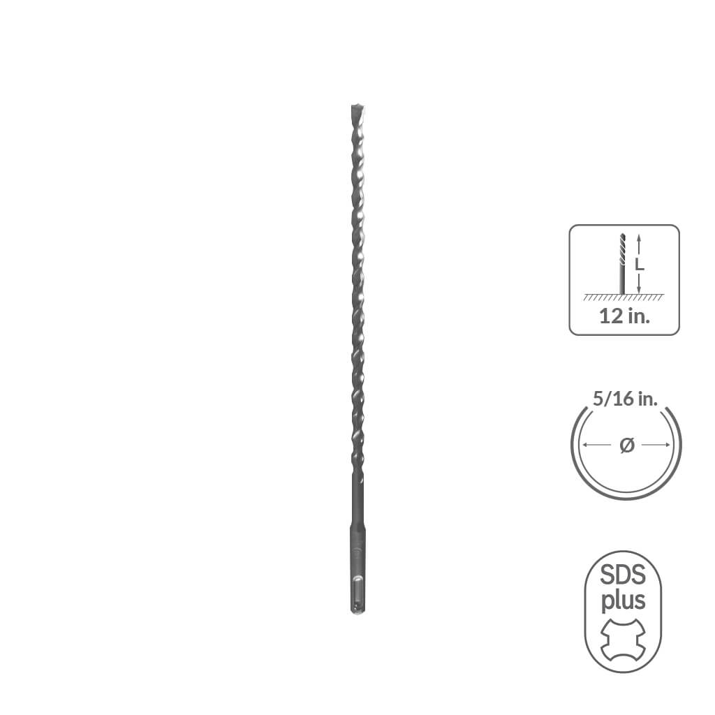 SaberCut 5/16 in 12 in Carbide Tipped 2-Cutter Drill Bit