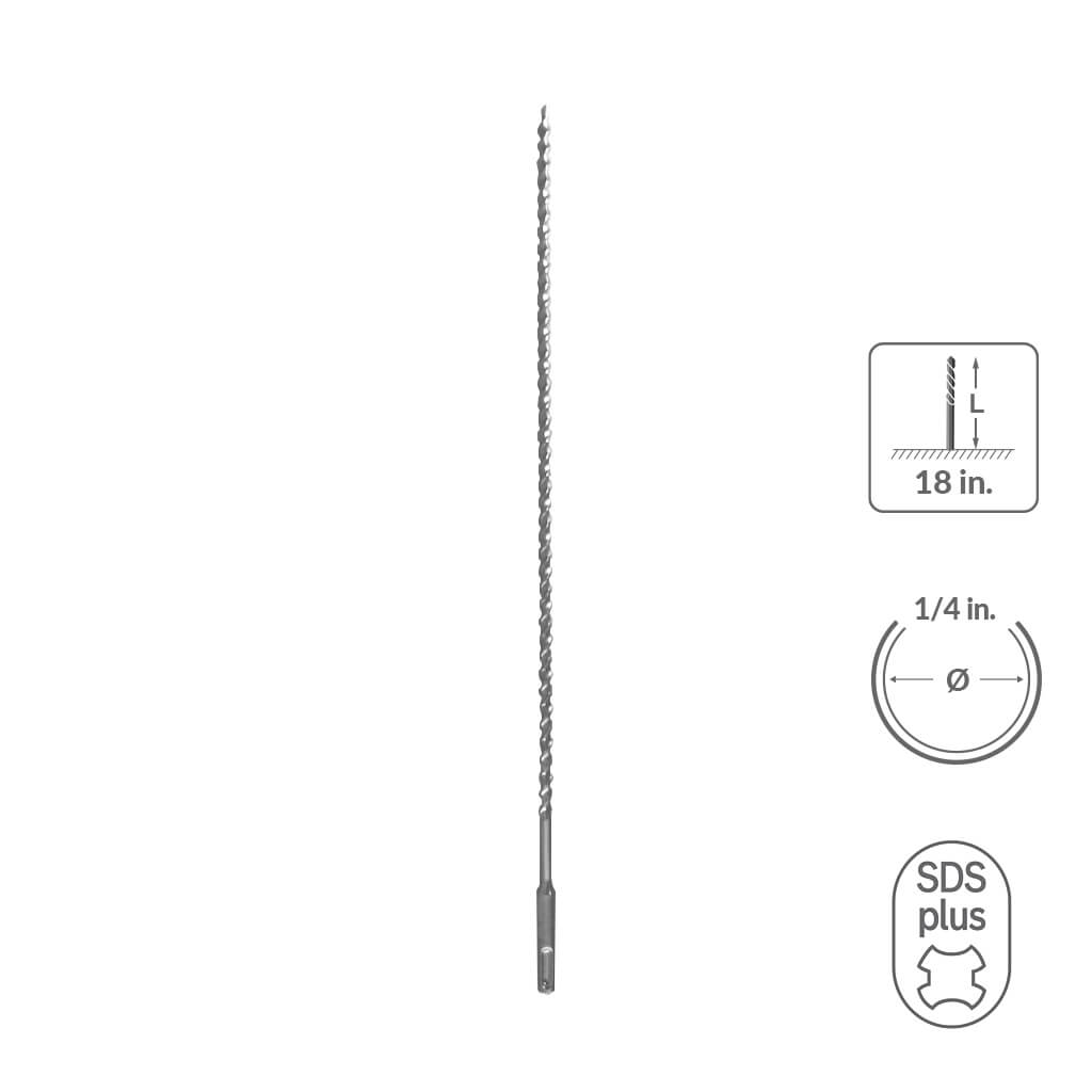 SaberCut 1/4 in 18 in Carbide Tipped 2-Cutter Drill Bit