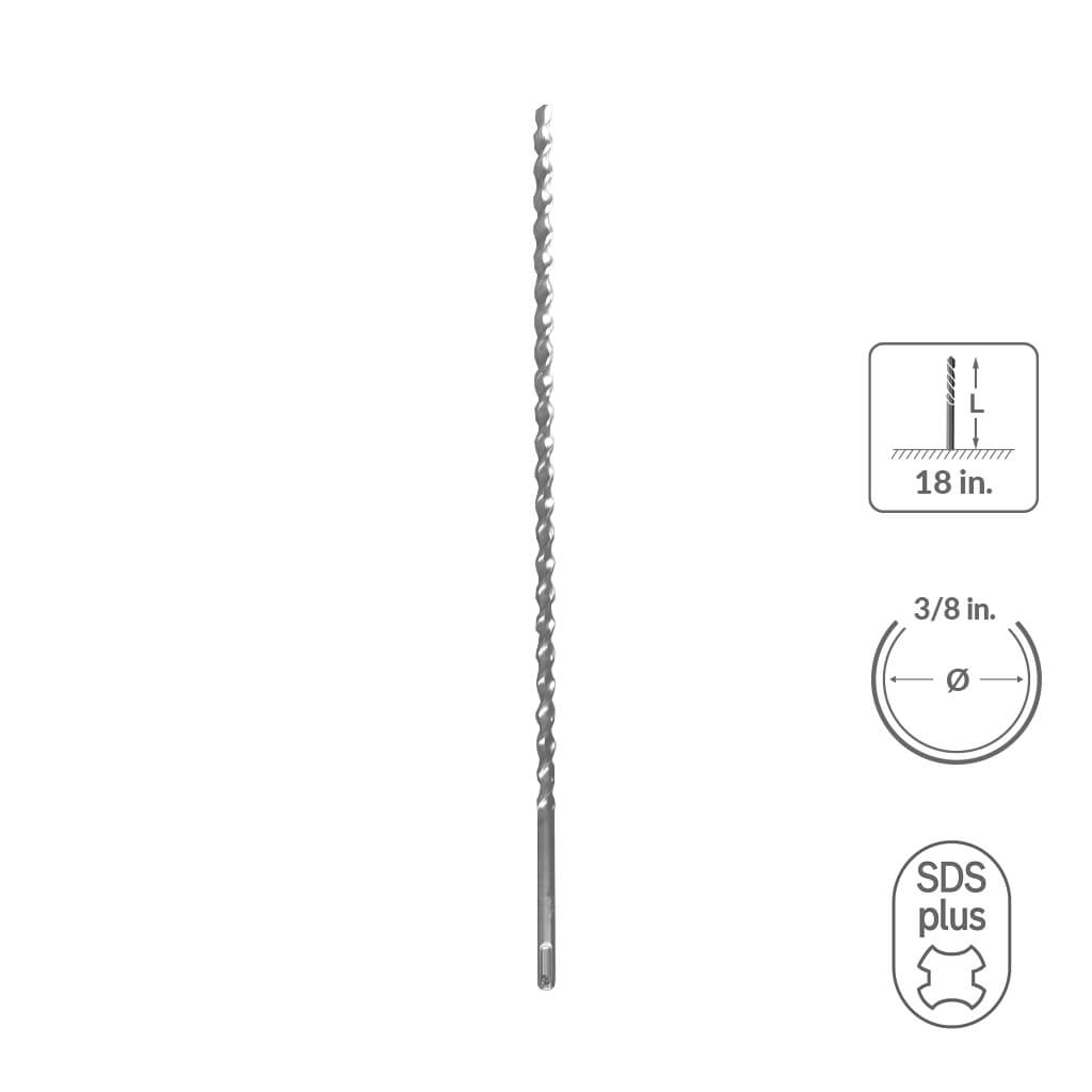 SaberCut 3/8 in 18 in Carbide Tipped 2-Cutter Drill Bit