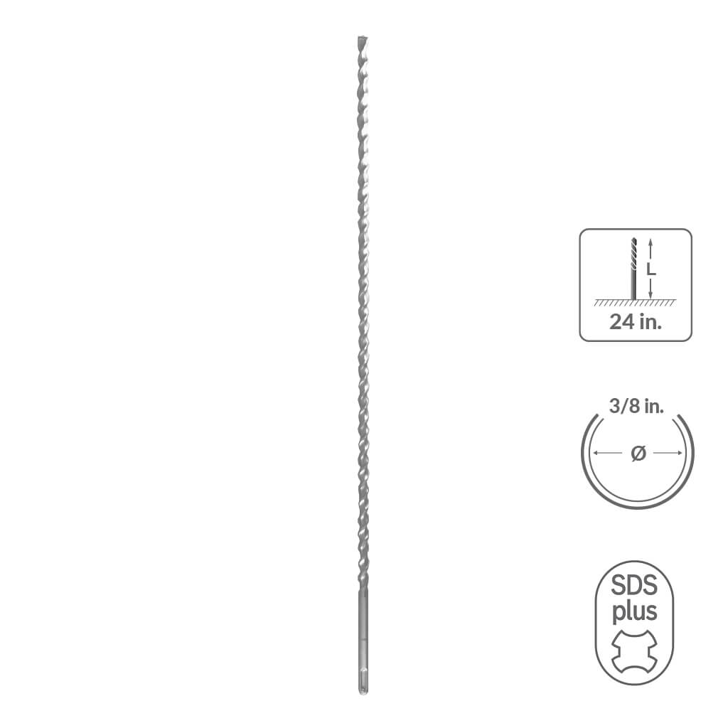 SaberCut 3/8 in 24 in Carbide Tipped 2-Cutter Drill Bit