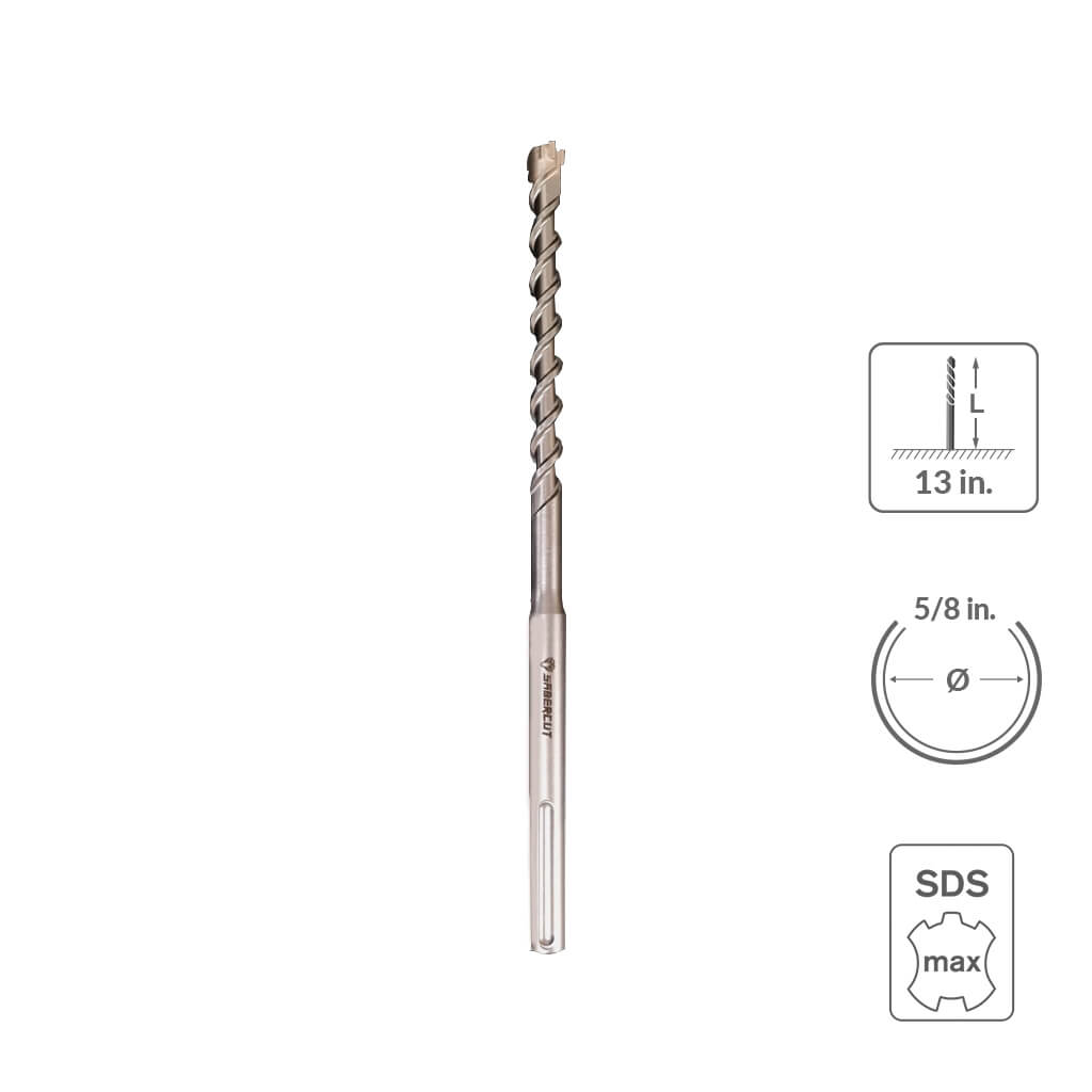 SaberCut 5/8 in 13 in Carbide Tipped 6-Cutter Hammer Drill Bit