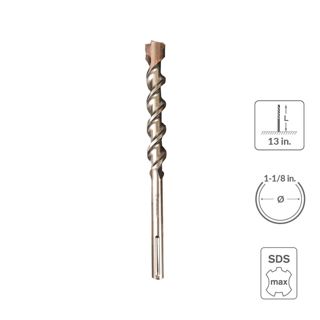 SaberCut SDS-Max 1-1/8 in x 13 in Carbide Tipped 6-Cutter Hammer Drill Bit