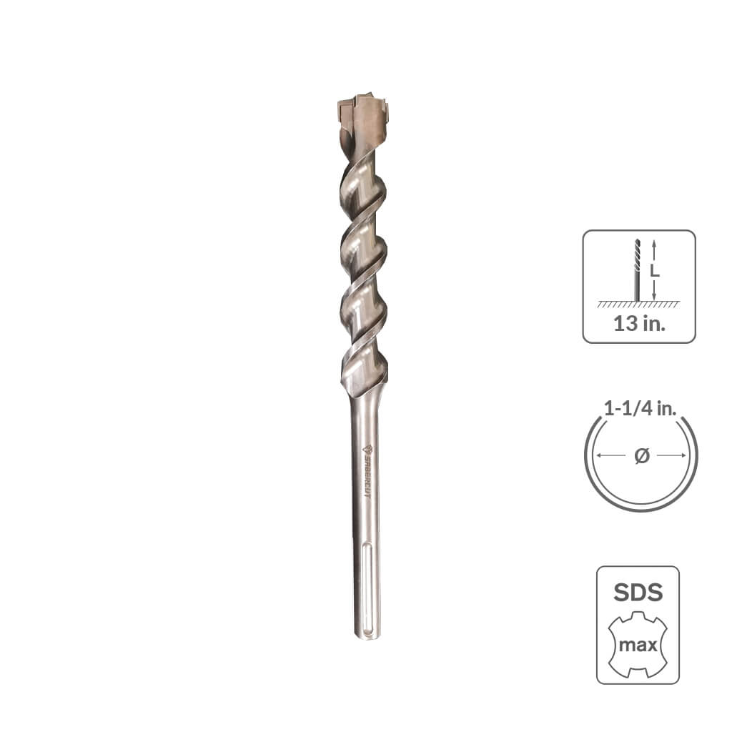 SaberCut 1-1/4 in 13 in Carbide Tipped 6-Cutter Hammer Drill Bit