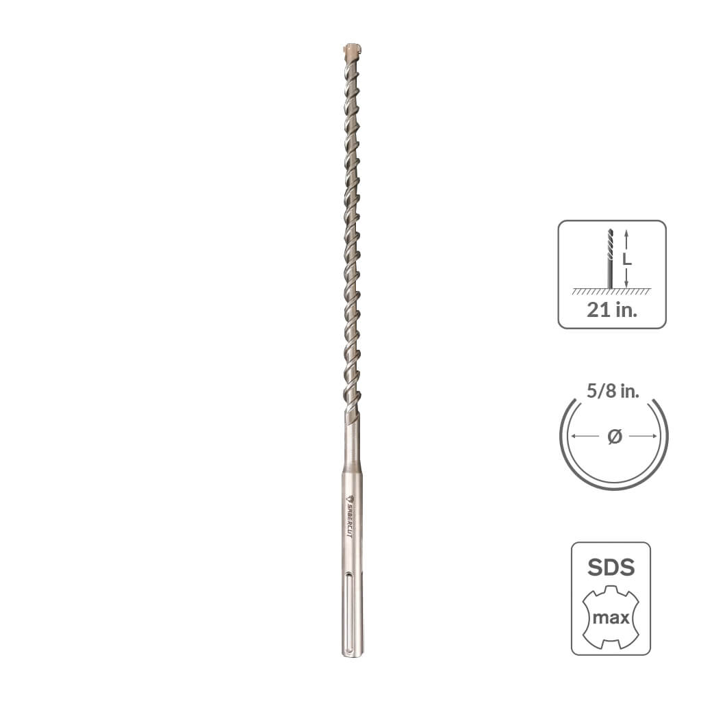 SaberCut 5/8 in 21 in Carbide Tipped 6-Cutter Hammer Drill Bit