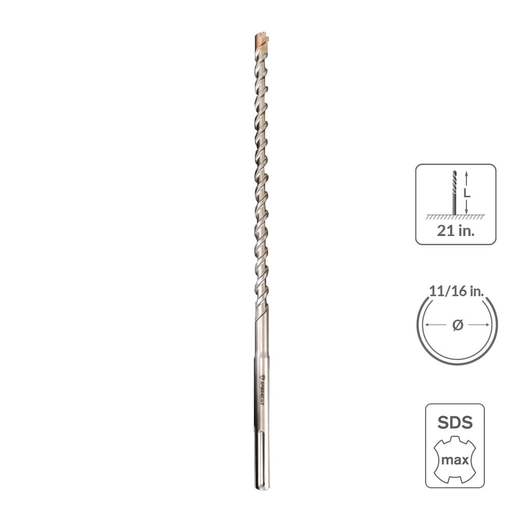 SaberCut 11/16 in 21 in Carbide Tipped 6-Cutter Hammer Drill Bit