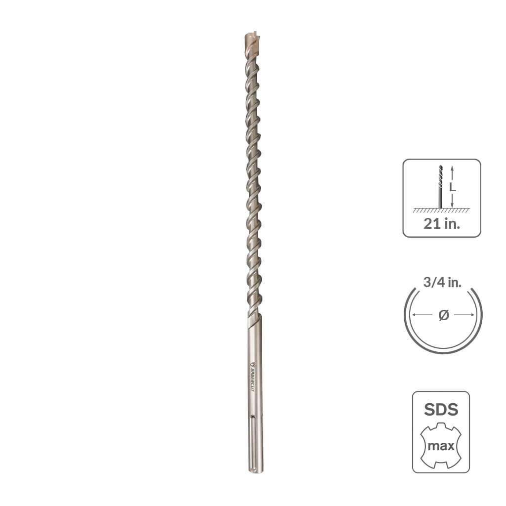 SaberCut 3/4 in 21 in Carbide Tipped 6-Cutter Hammer Drill Bit