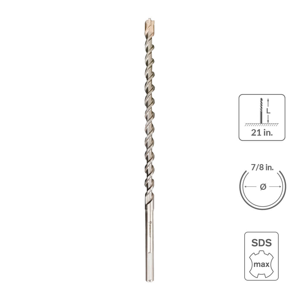 SaberCut 7/8 in 21 in Carbide Tipped 6-Cutter Hammer Drill Bit