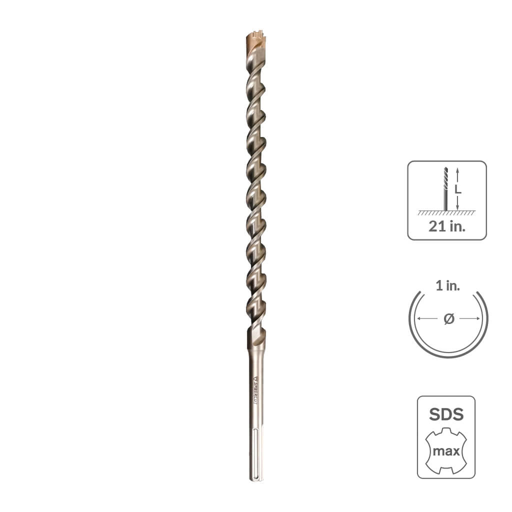 SaberCut 1 in 21 in Carbide Tipped 6-Cutter Hammer Drill Bit