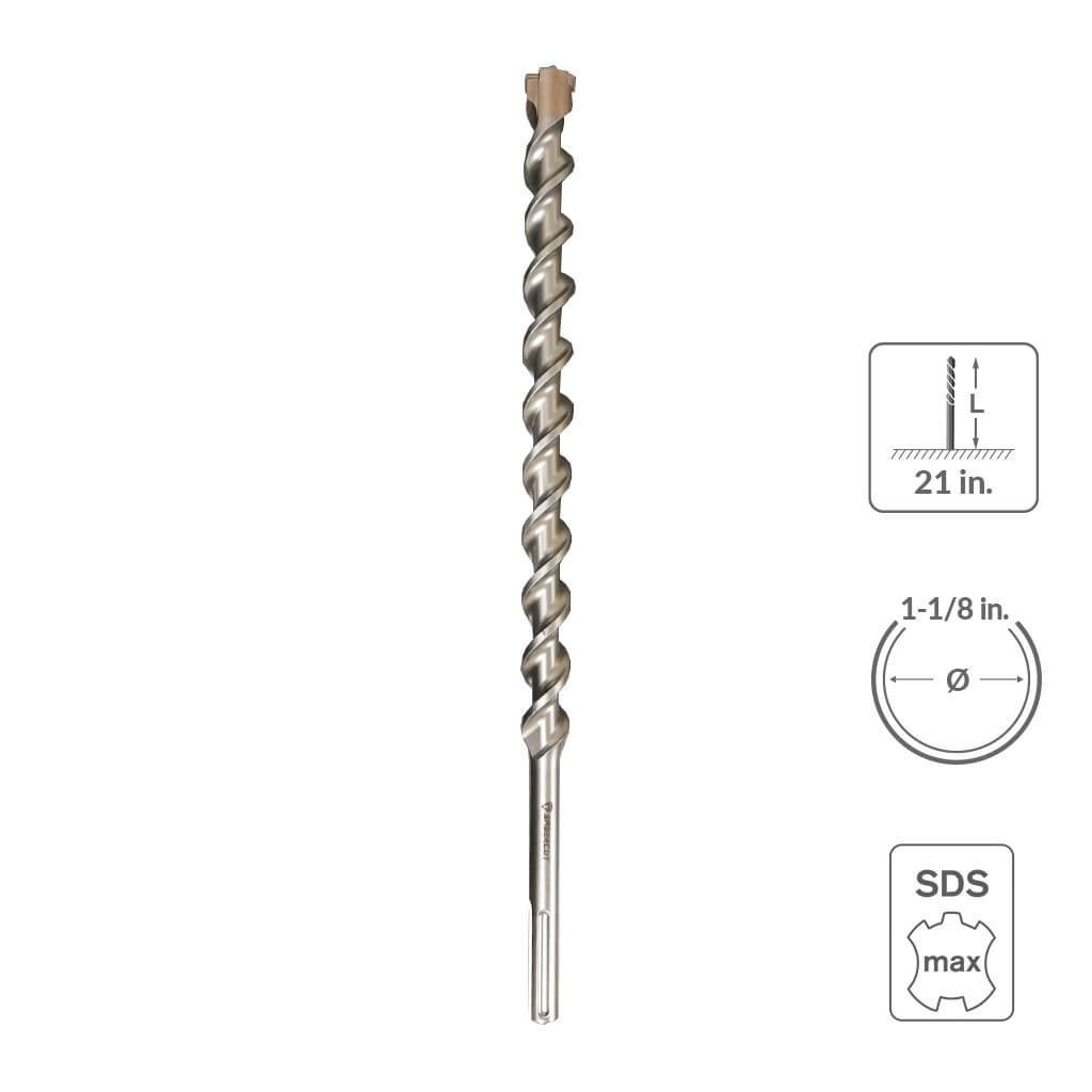 SaberCut 1-1/8 in 21 in Carbide Tipped 6-Cutter Hammer Drill Bit