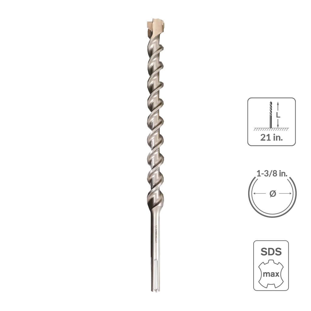 SaberCut 1-3/8 in 21 in Carbide Tipped 6-Cutter Hammer Drill Bit