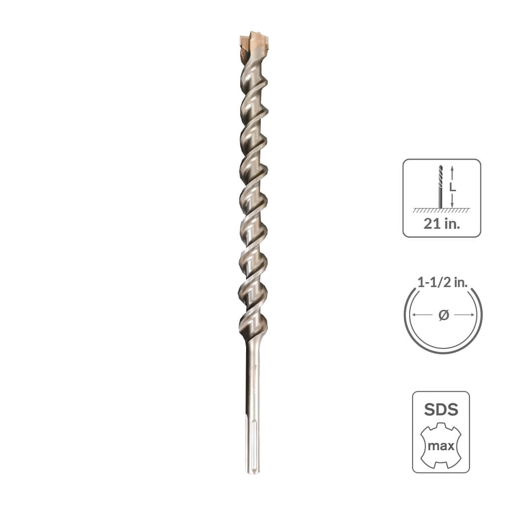 SaberCut 1-1/2 in 21 in Carbide Tipped 6-Cutter Hammer Drill Bit