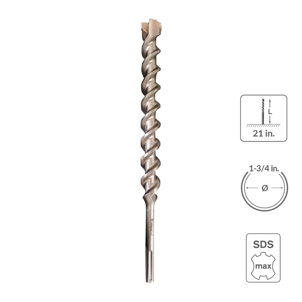 SaberCut 1-3/4 in 21 in Carbide Tipped 6-Cutter Hammer Drill Bit