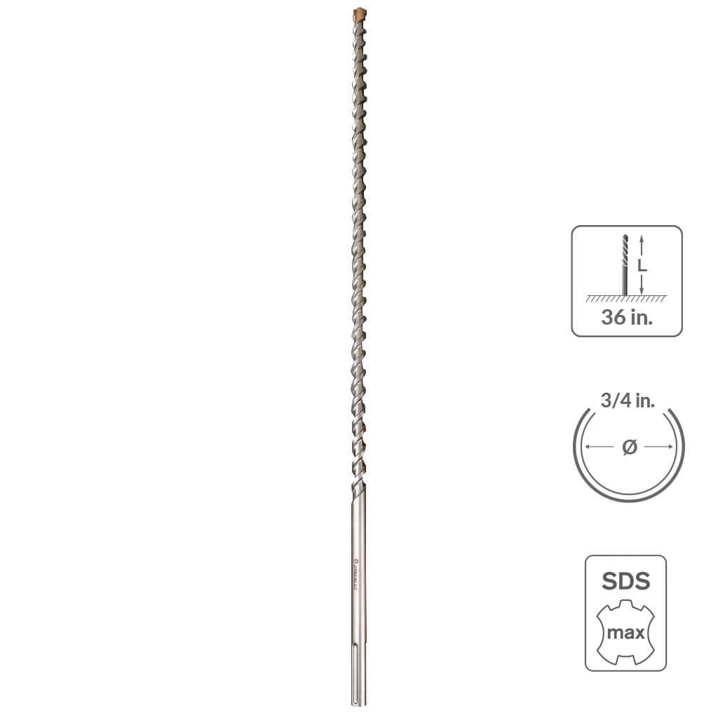 SaberCut 3/4 in 36 in Carbide Tipped 6-Cutter Hammer Drill Bit