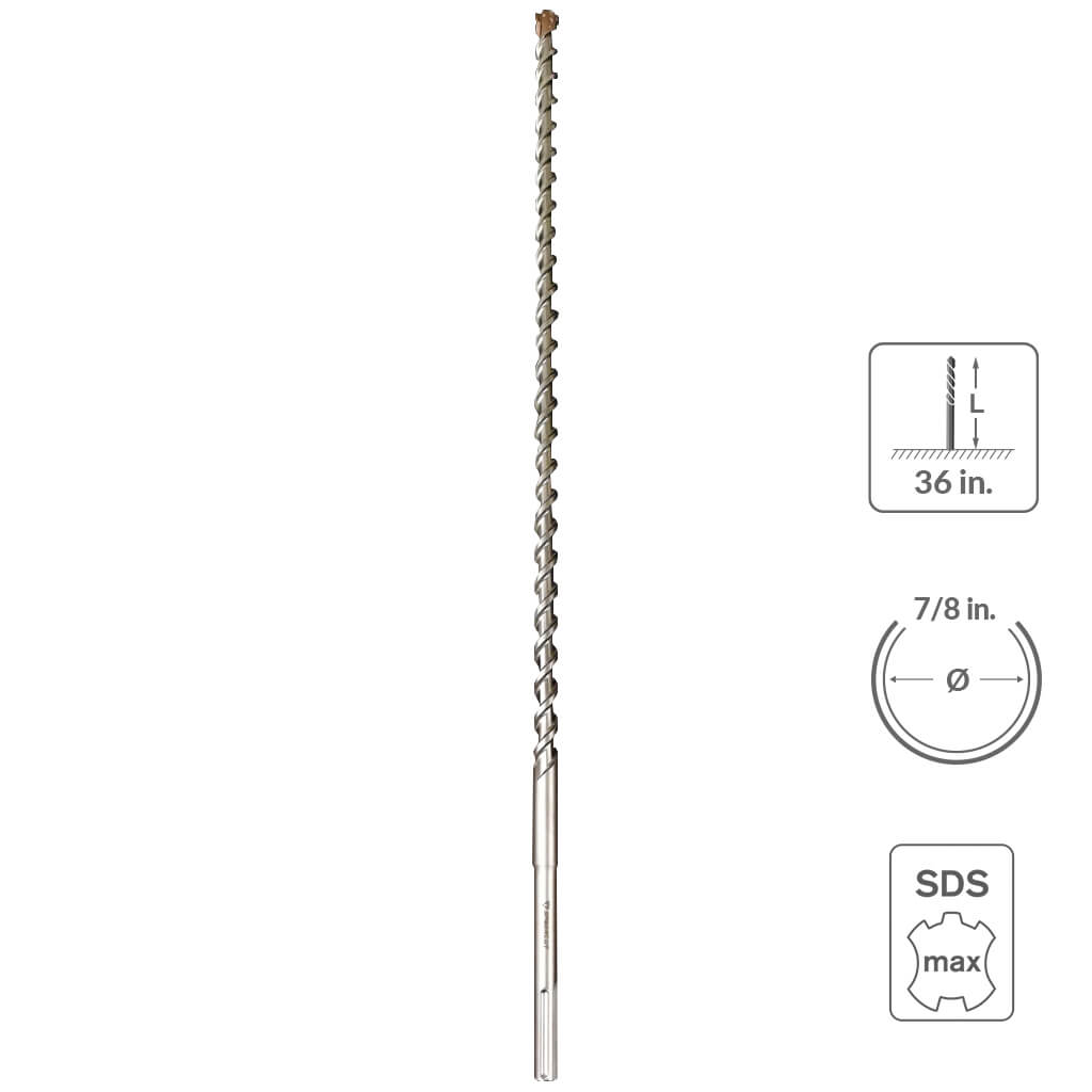 SaberCut 7/8 in 36 in Carbide Tipped 6-Cutter Hammer Drill Bit