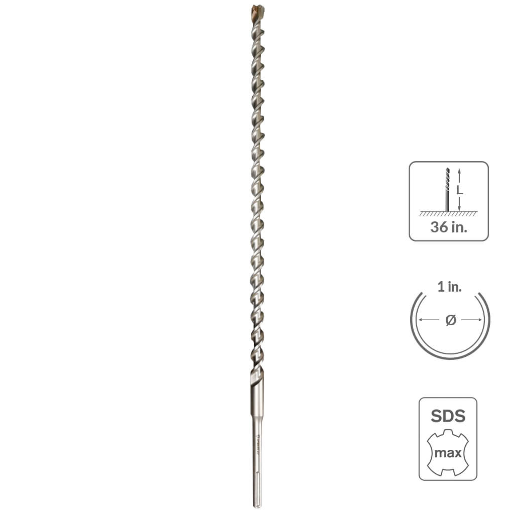 SaberCut 1 in 36 in Carbide Tipped 6-Cutter Hammer Drill Bit