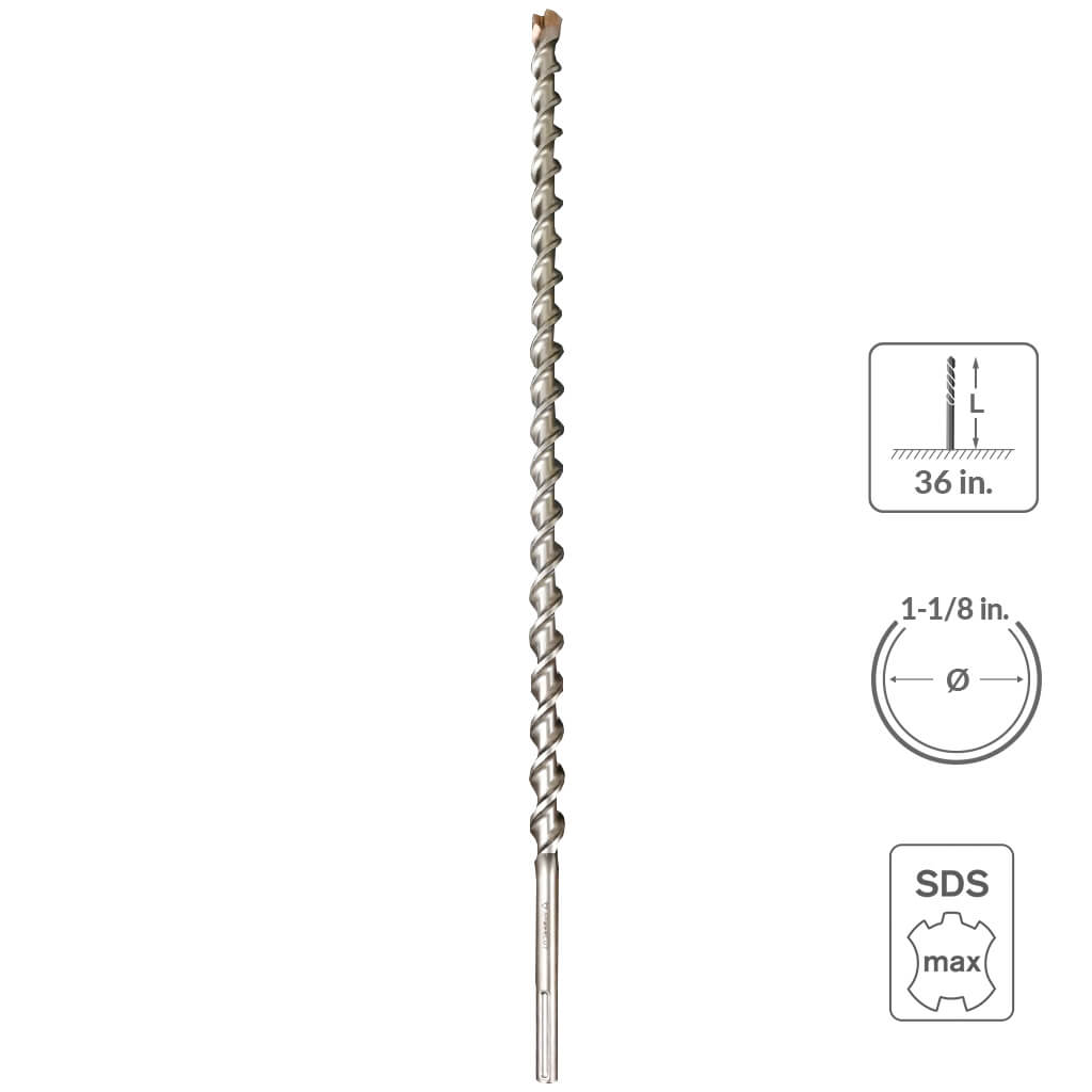 SaberCut 1-1/8 in 36 in Carbide Tipped 6-Cutter Hammer Drill Bit