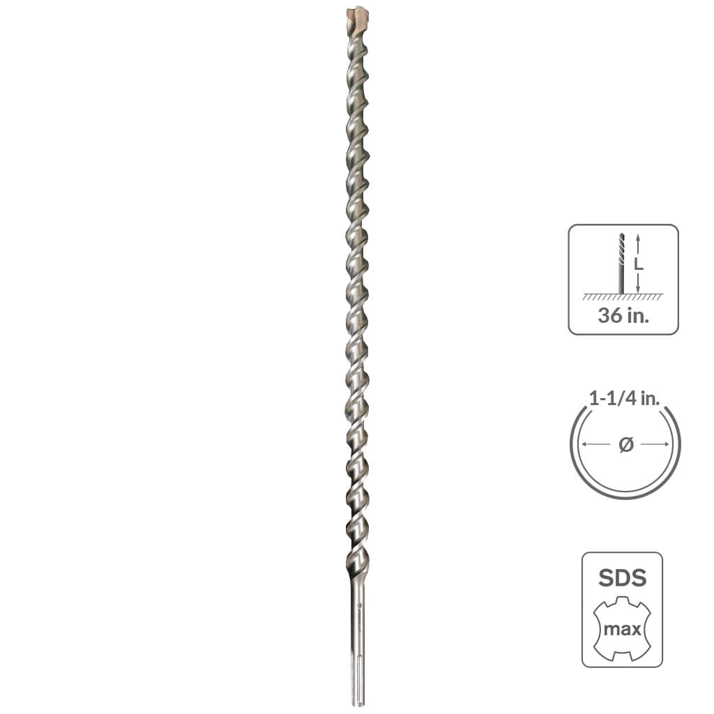 SaberCut 1-1/4 in 36 in Carbide Tipped 6-Cutter Hammer Drill Bit