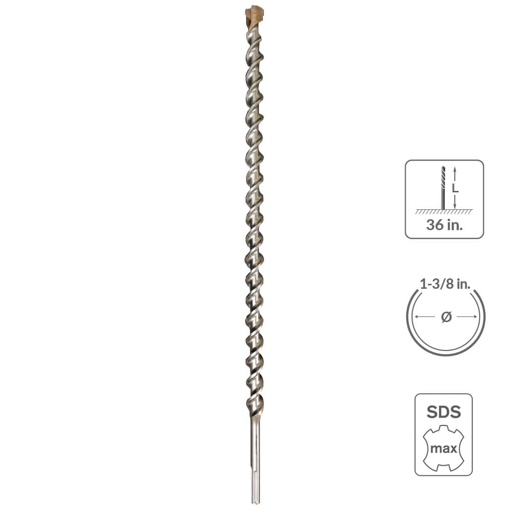 SaberCut 1-3/8 in 36 in Carbide Tipped 6-Cutter Hammer Drill Bit