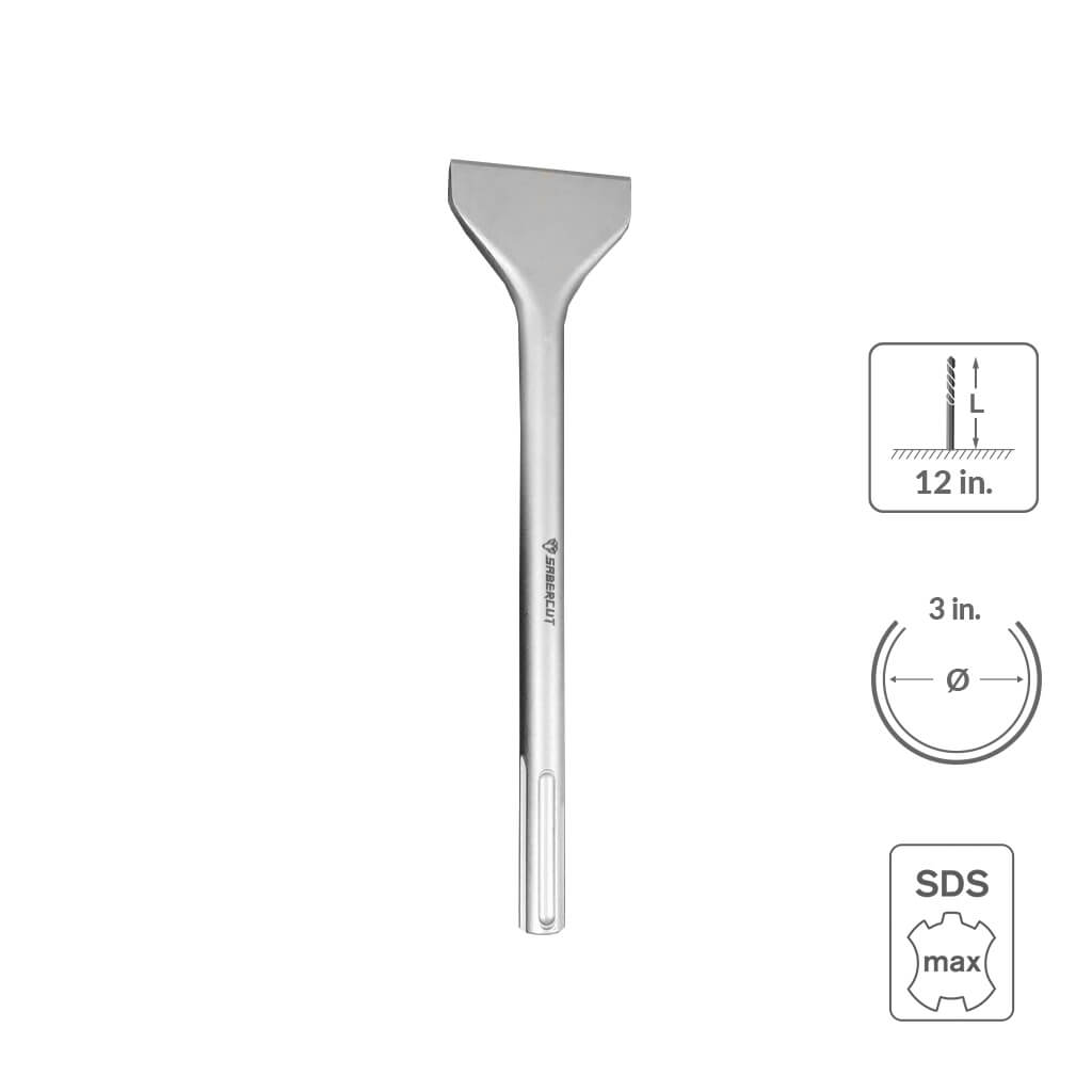 SaberCut 3 in 12 in Flat Chisel Bit