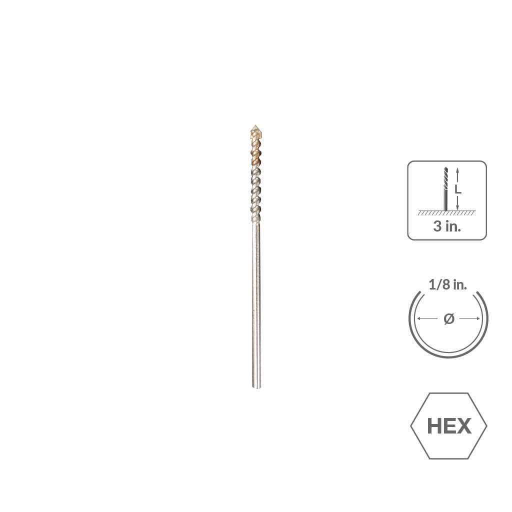 SaberCut 1/8 in 3 in 4-Cutter Drill Bit