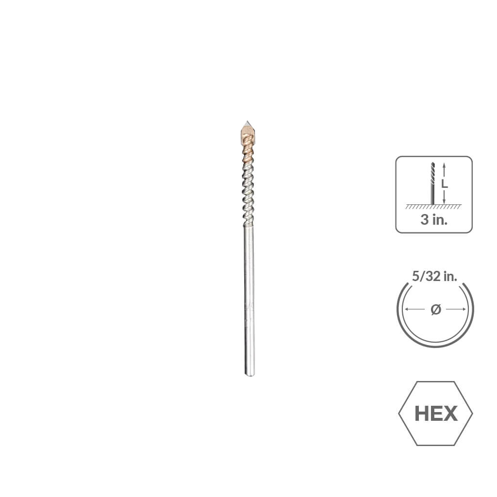 SaberCut 5/32 in 3 in 4-Cutter Drill Bit