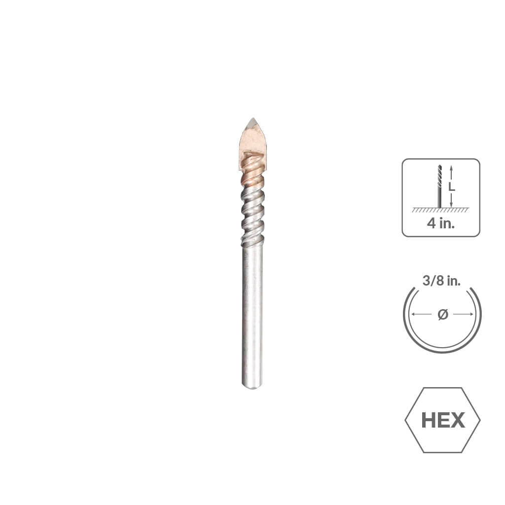 SaberCut 3/8 in 4 in 4-Cutter Drill Bit