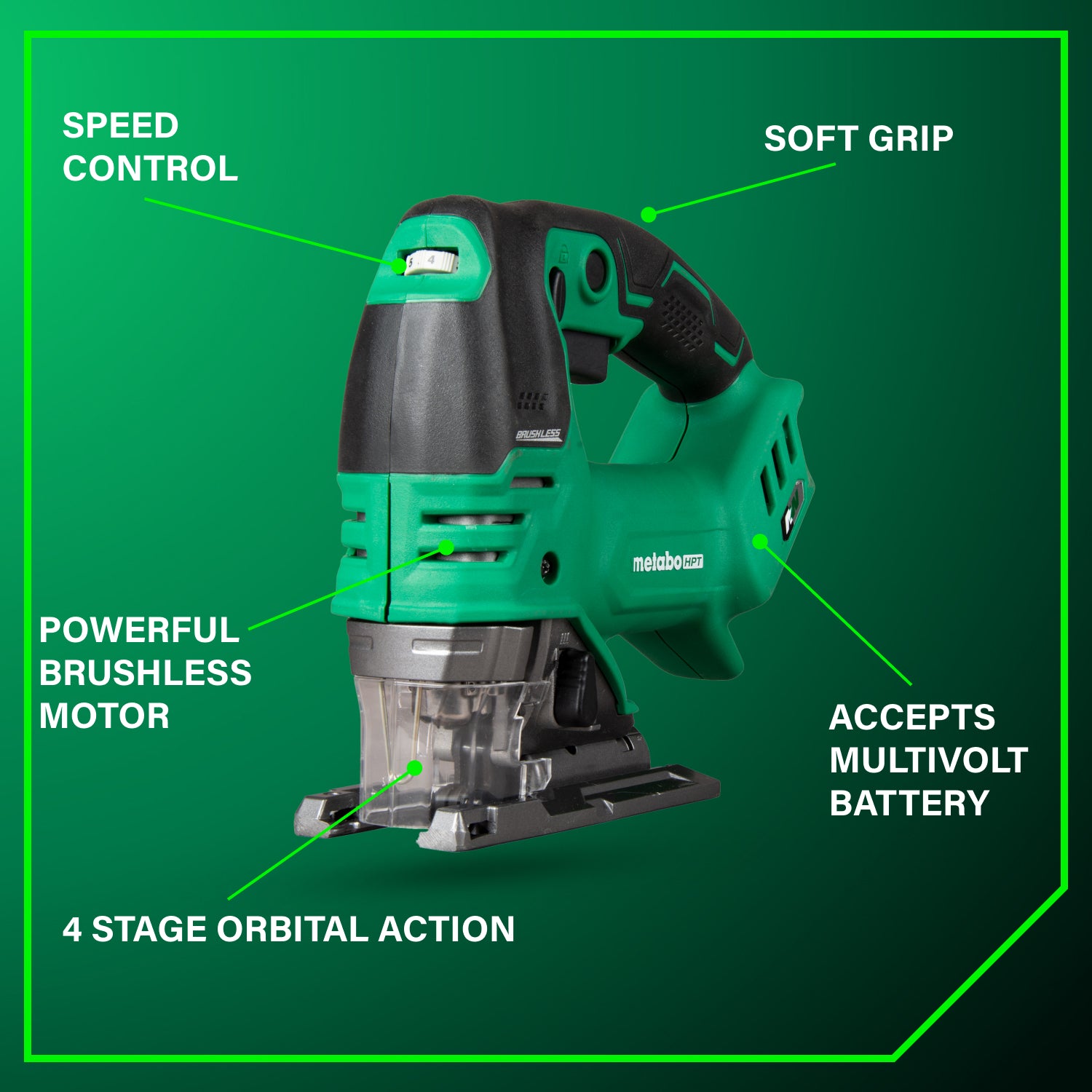 Metabo HPT CJ36DAQ4M 36-Volt MultiVolt Cordless/Corded Brushless Jig Saw (Tool Only)