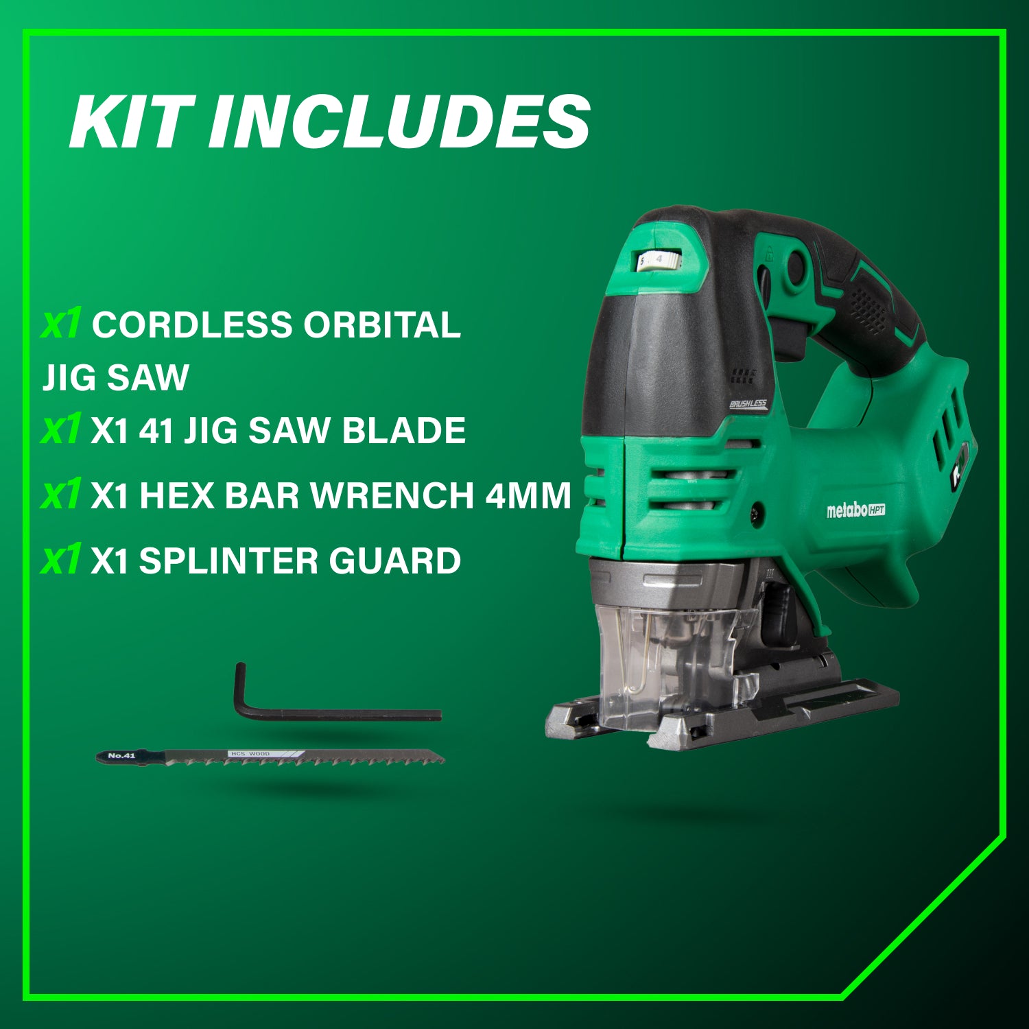 Metabo HPT CJ36DAQ4M 36-Volt MultiVolt Cordless/Corded Brushless Jig Saw (Tool Only)