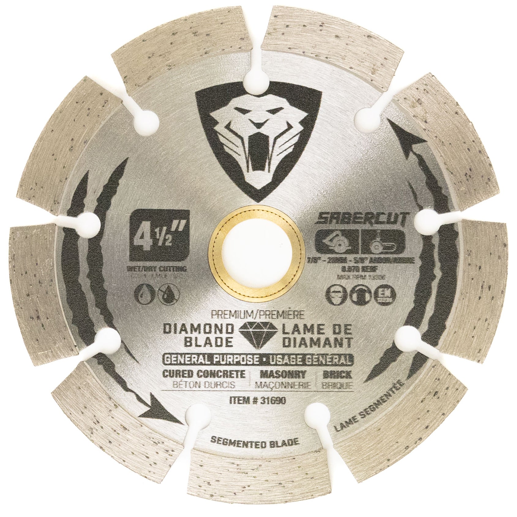 SABERCUT 4-1/2 in. General Purpose Cured Concrete, Brick & Masonry Segmented Diamond Blade