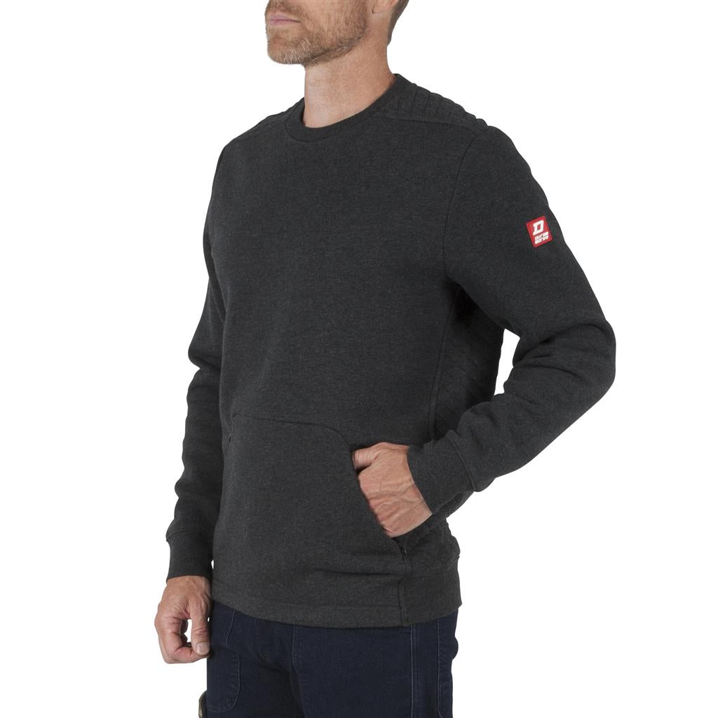 DuraDrive Weekend Charcoal Quilted Crew Neck Sweatshirt