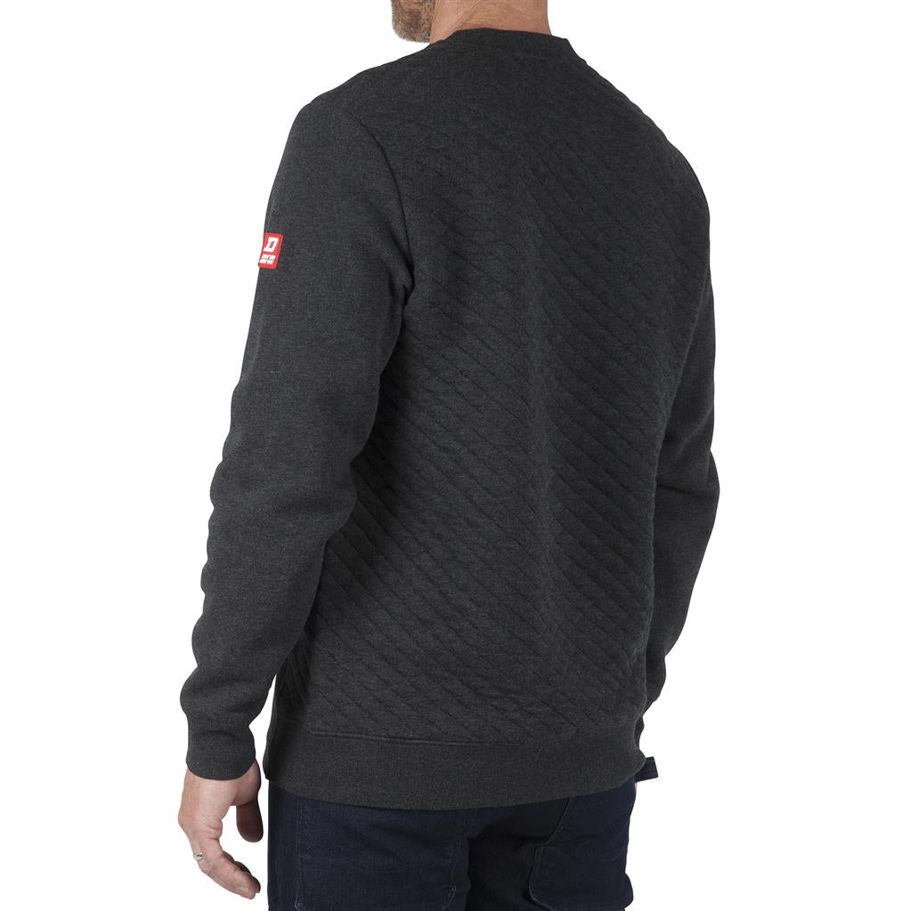 DuraDrive Weekend Charcoal Quilted Crew Neck Sweatshirt