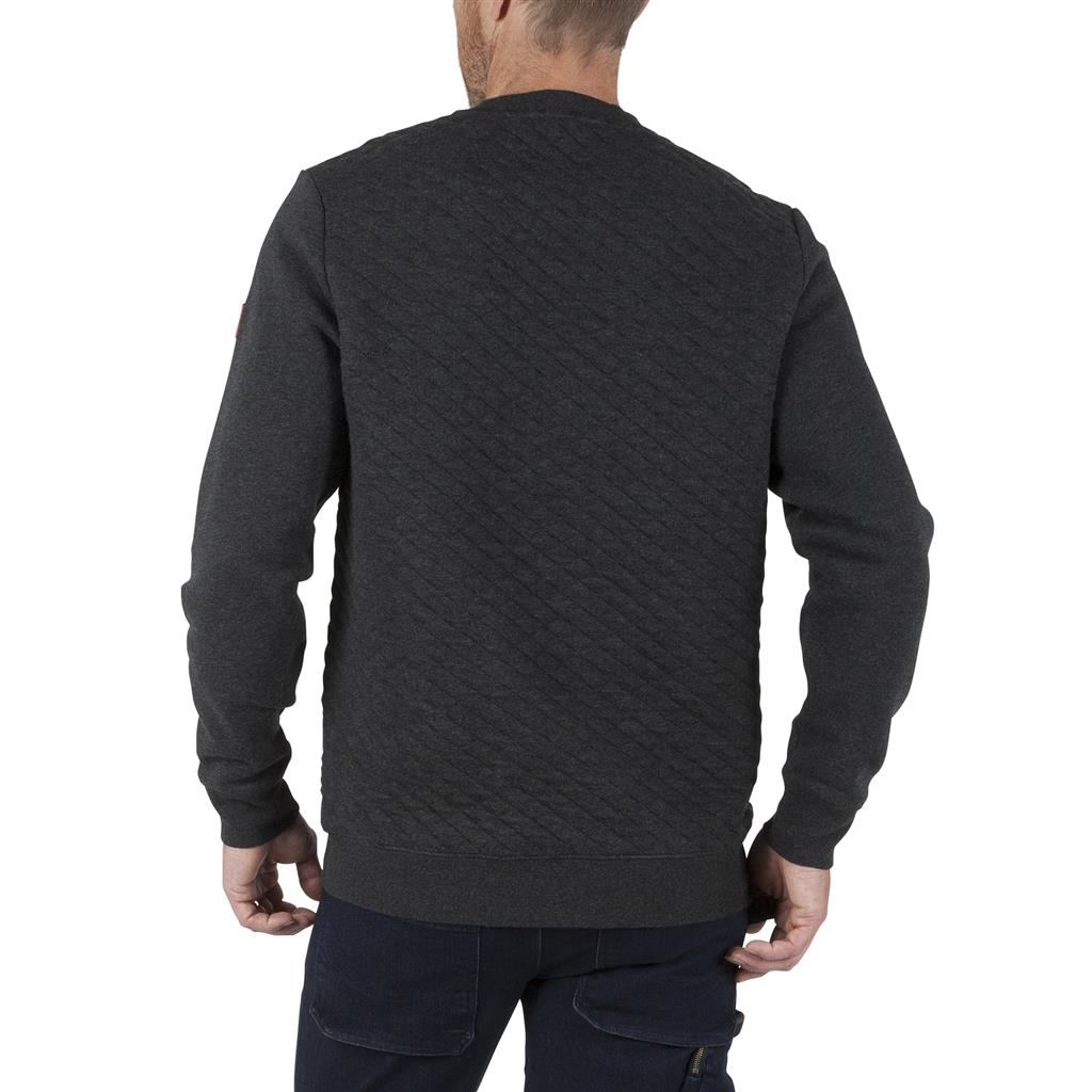 DuraDrive Weekend Charcoal Quilted Crew Neck Sweatshirt