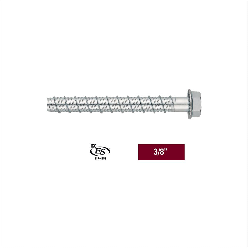 DuraDrive 3/8 in 5 in Steel Performance Threaded Anchor - 50/Pack