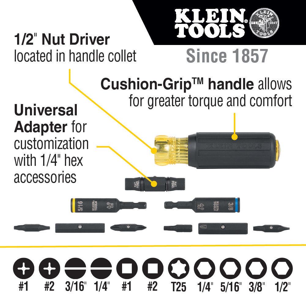 Klein 32500HD 11-In-1 Ratcheting Screwdriver & Nut Driver
