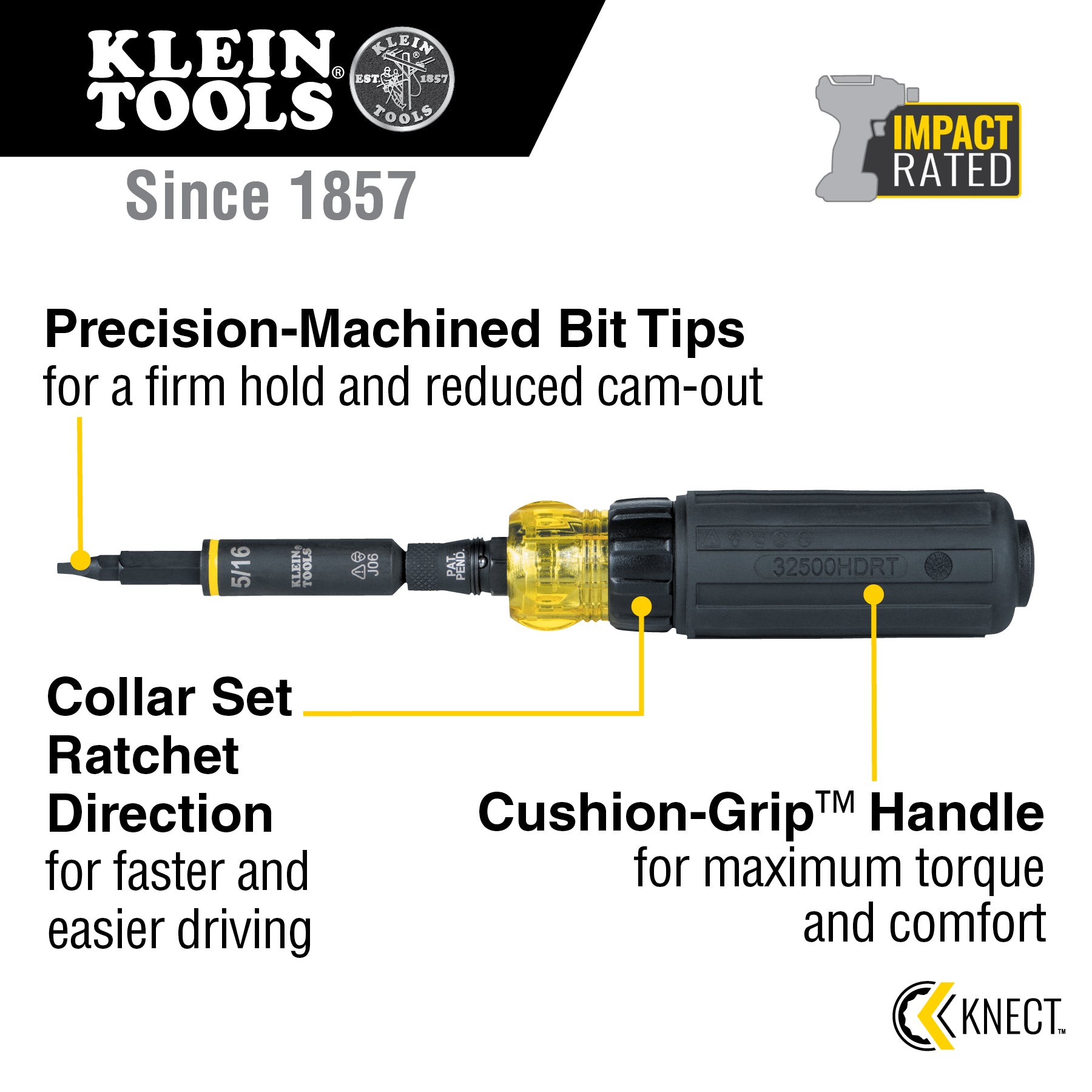 Klein 32500HDRT Knect 11-In-1 Ratcheting Screwdriver & Nut Driver