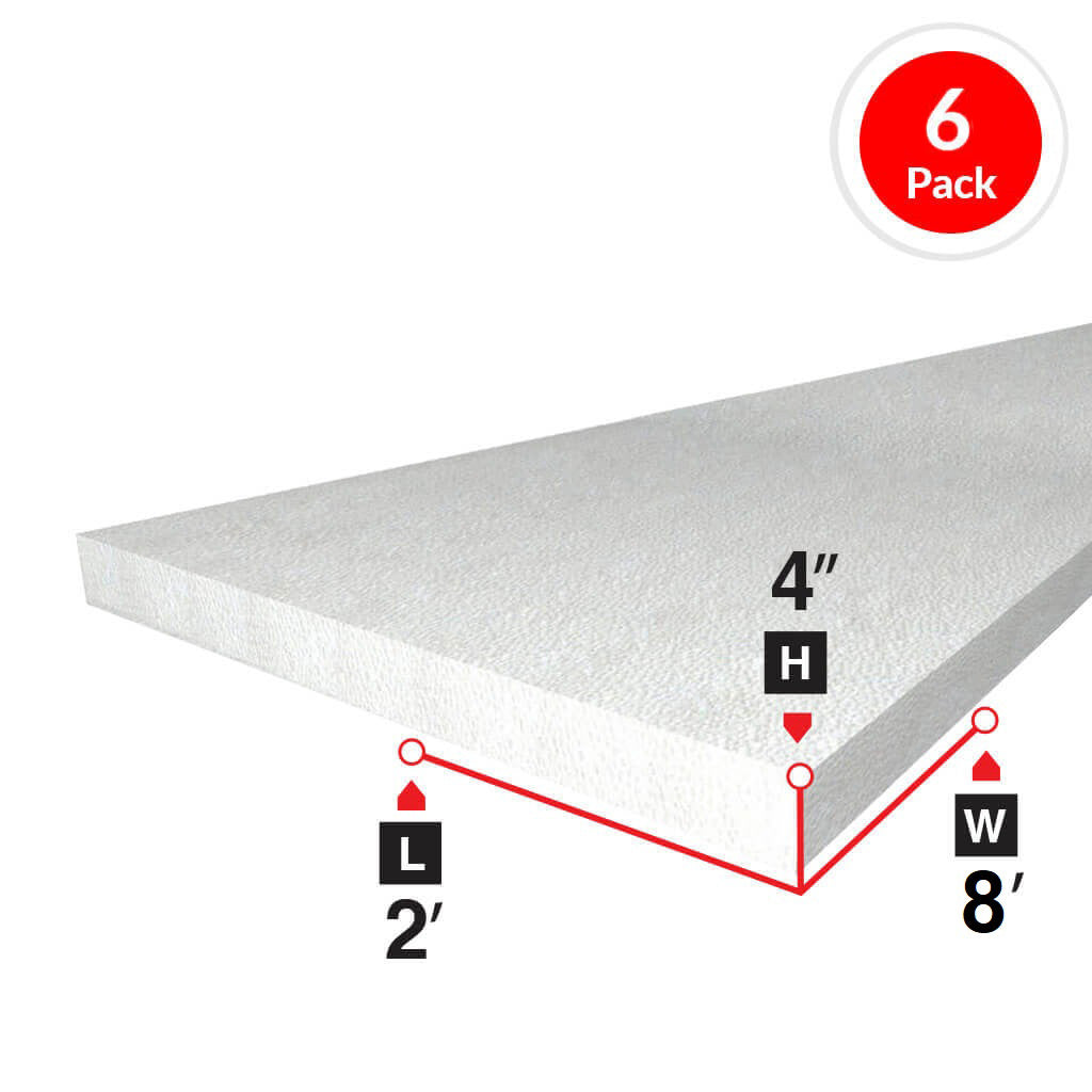 Amvic Bead Board 4 in. x 2 ft. x 8 ft. Rigid Foam Board Insulation (6-Pack)