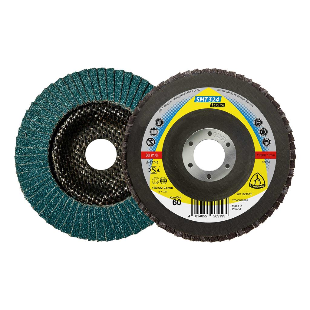 Klingspor Abrasives 321512 SMT 324 Extra 5 in x 7/8 in 60 Grit Flap Disc