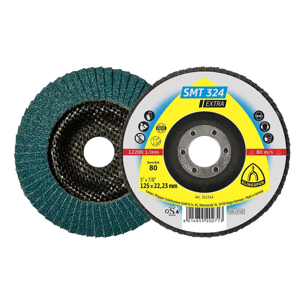 Klingspor Abrasives 321514 SMT 324 Extra 5 in x 7/8 in 80 Grit Flap Disc