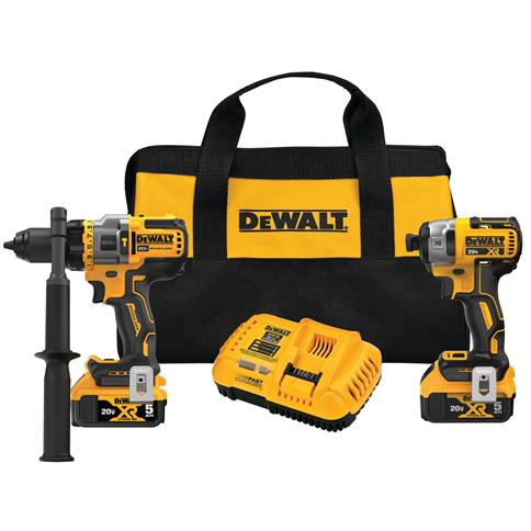 DEWALT DCK2100P2 20V MAX* Brushless 2-Tool Kit Including Hammer Drill/Driver with FLEXVOLT Advantage