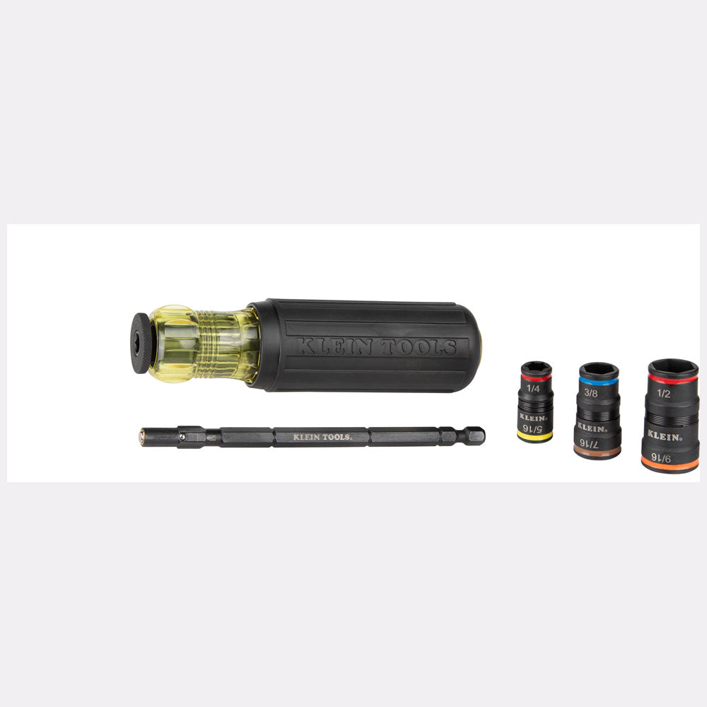 Klein 32910 7-In-1 Impact Rated Flip Socket Set w/Handle