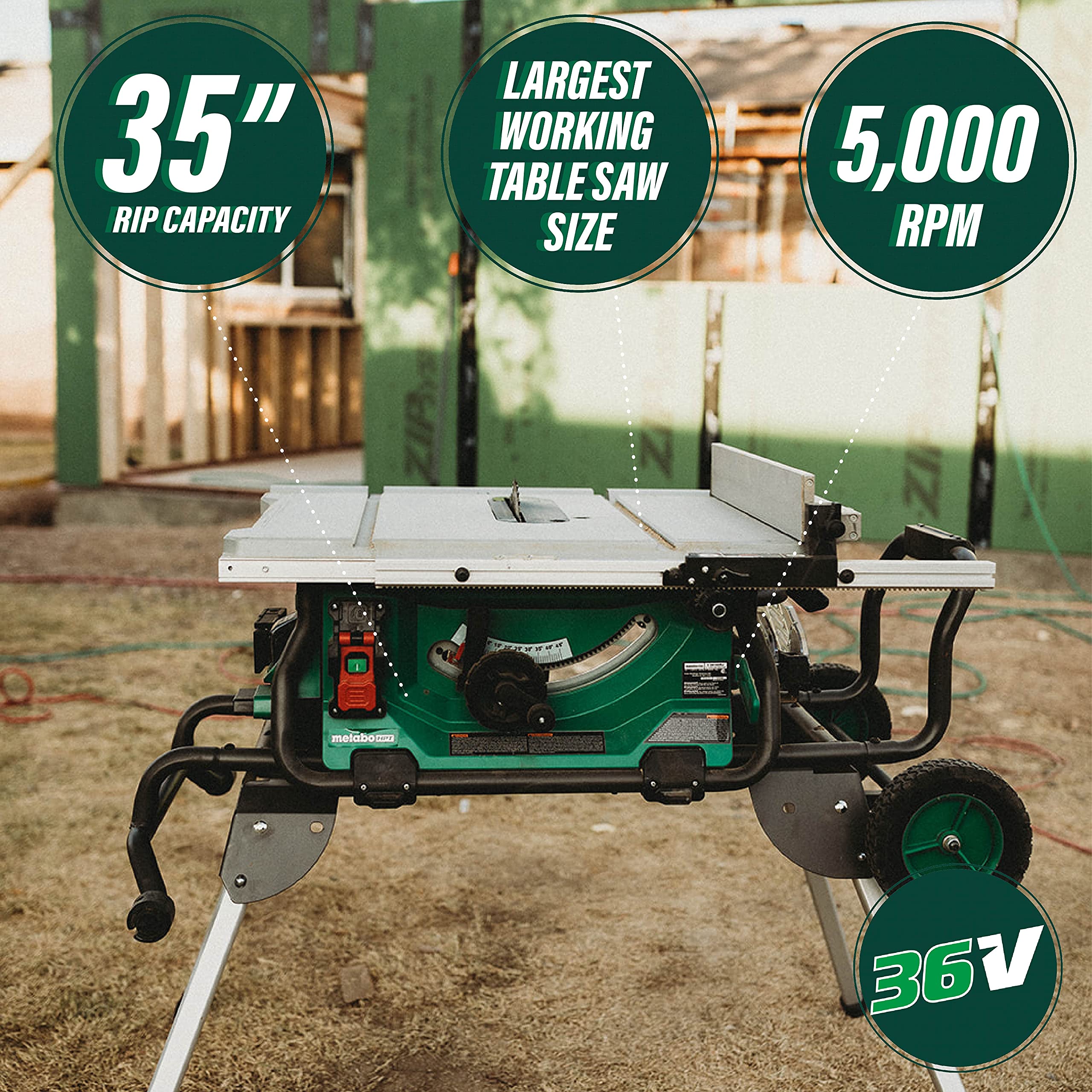 Metabo HPT C3610DRJQ4M/374769 36V Table Saw with Stand 10"