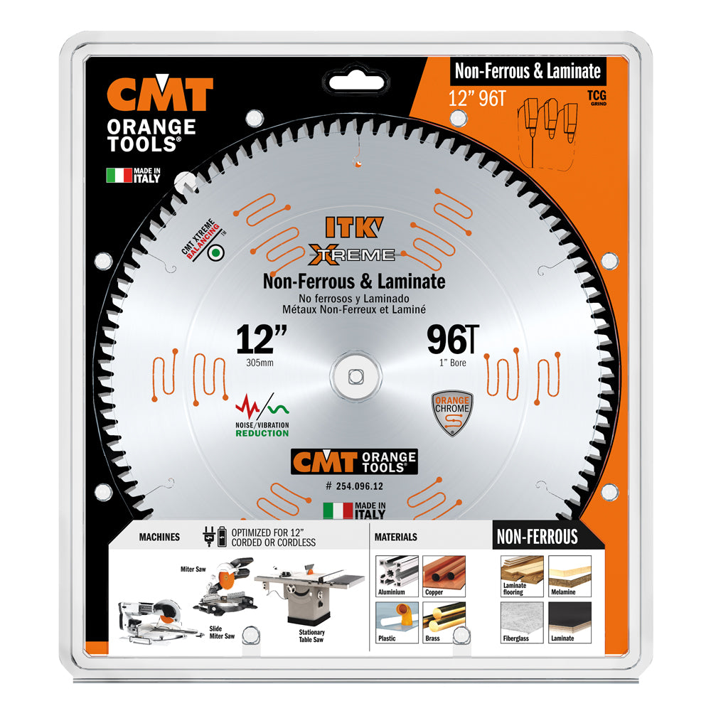 CMT 254.096.12 ITK XTREME 12-In x 96Teeth Saw Blade for Cutting Non-Ferrous Metal & Laminate