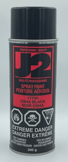 J2 17700 OSHA BLACK ACRYLIC ENAMEL SPRAY PAINT 340G