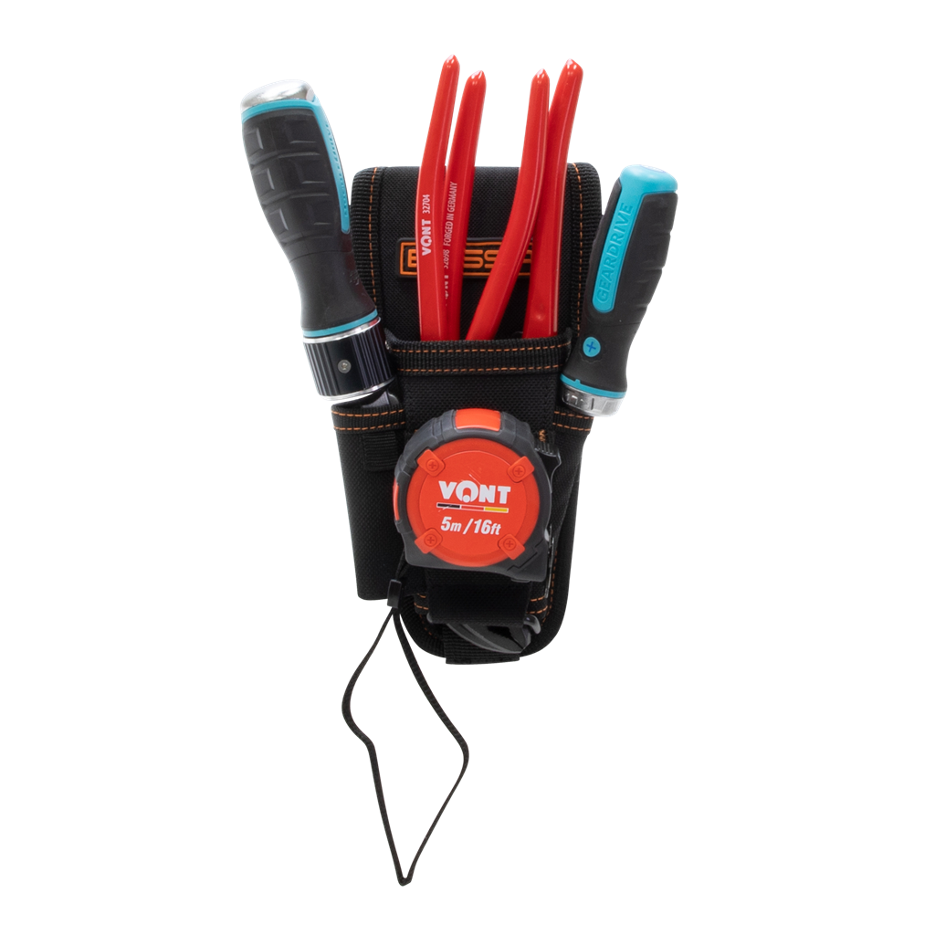 Bossa 5 in 2 in 9 in Heavy Duty Pliers Tool Pouch with Tape Measure Clip